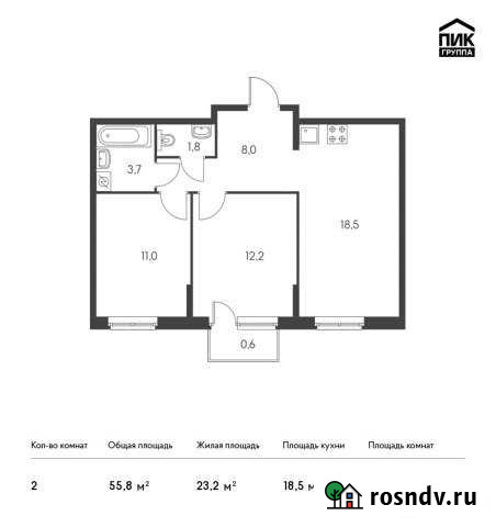 2-комнатная квартира, 55 м², 5/9 эт. на продажу в Обнинске Обнинск - изображение 1