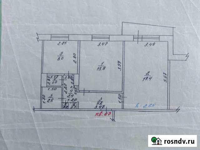 2-комнатная квартира, 52 м², 8/9 эт. на продажу в Красном Сулине Красный Сулин - изображение 1