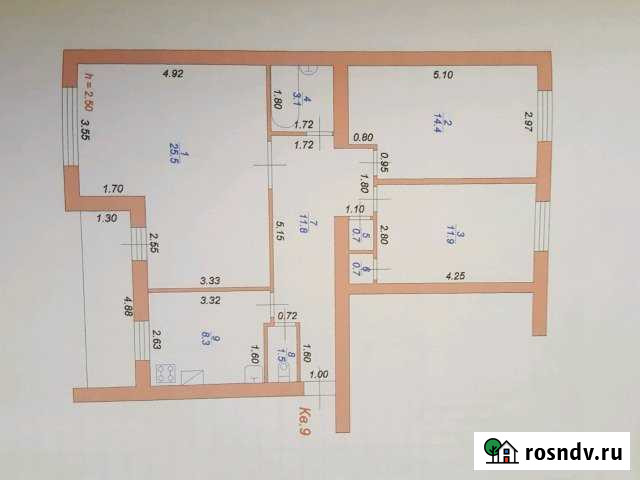 3-комнатная квартира, 78 м², 5/5 эт. на продажу в Прохладном Прохладный - изображение 1