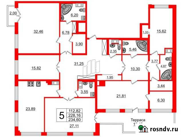 5-комнатная квартира, 228 м², 7/8 эт. на продажу в Санкт-Петербурге Санкт-Петербург - изображение 1