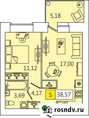 2-комнатная квартира, 39 м², 10/11 эт. на продажу в Северодвинске Северодвинск - изображение 1