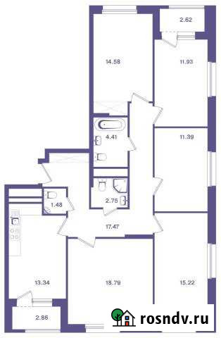 5-комнатная квартира, 114 м², 2/18 эт. на продажу в Москве Москва - изображение 1