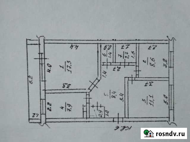 3-комнатная квартира, 59 м², 2/3 эт. на продажу в Каширском Каширское - изображение 1
