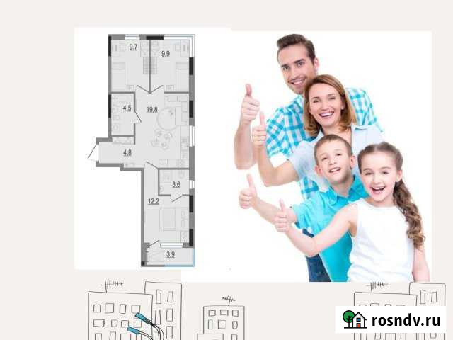 4-комнатная квартира, 69 м², 12/17 эт. на продажу в Ижевске Ижевск - изображение 1