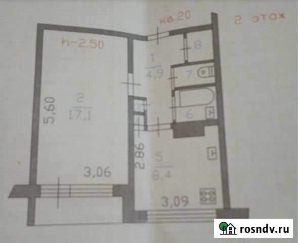 1-комнатная квартира, 37 м², 2/5 эт. на продажу в Каменногорске Каменногорск - изображение 1