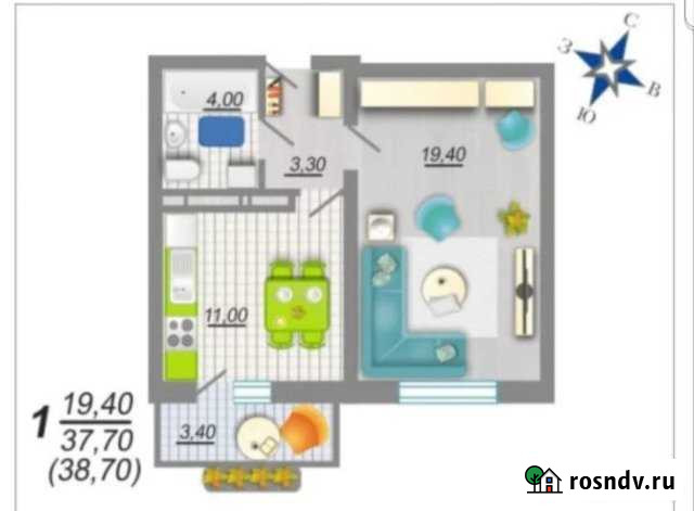 1-комнатная квартира, 38 м², 1/10 эт. на продажу в Лисках Лиски - изображение 1