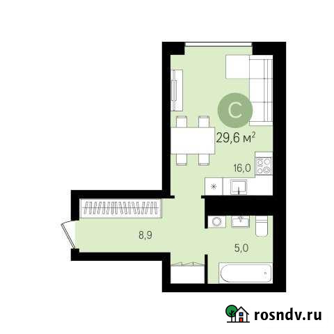 Квартира-студия, 29 м², 2/11 эт. на продажу в Екатеринбурге Екатеринбург - изображение 1