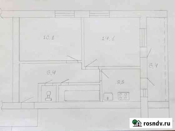 2-комнатная квартира, 44 м², 1/2 эт. на продажу в Тимашевске Тимашевск
