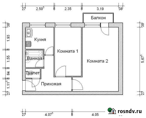 2-комнатная квартира, 47 м², 3/5 эт. в аренду на длительный срок в Видном Видное - изображение 1
