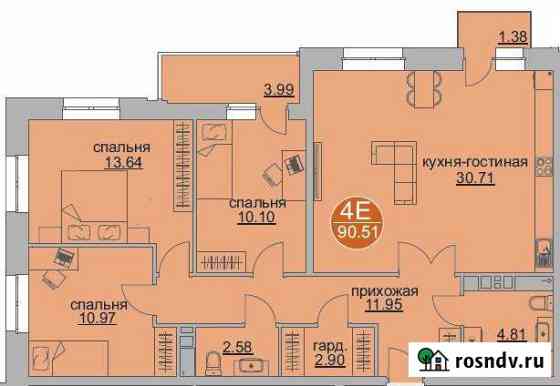 4-комнатная квартира, 90 м², 4/18 эт. на продажу в Перми Пермь