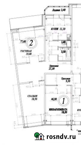 2-комнатная квартира, 78 м², 8/9 эт. на продажу в Рождествено Московской области Рождествено - изображение 1