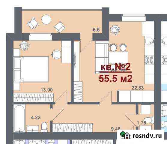 2-комнатная квартира, 55 м², 3/4 эт. на продажу в Южноуральске Южноуральск
