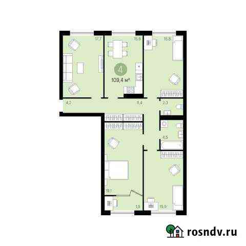 4-комнатная квартира, 111 м², 2/5 эт. на продажу в Новосибирске Новосибирск