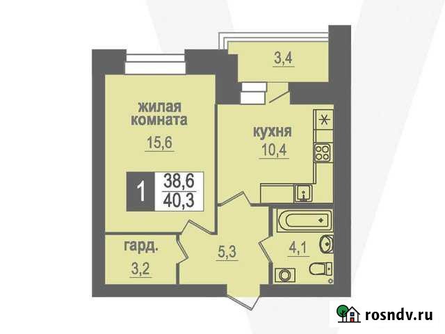 1-комнатная квартира, 40 м², 6/9 эт. на продажу в Кольцово Кольцово - изображение 1
