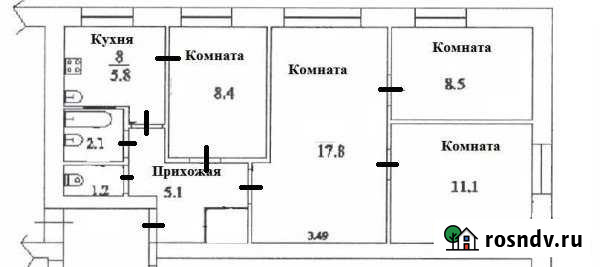 4-комнатная квартира, 61 м², 1/5 эт. на продажу в Новочебоксарске Новочебоксарск - изображение 1