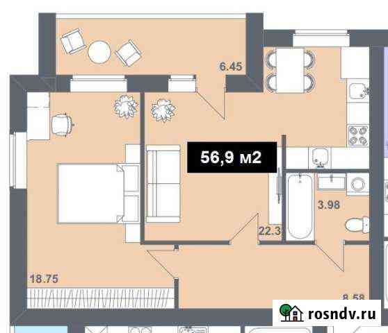 2-комнатная квартира, 56 м², 1/4 эт. на продажу в Южноуральске Южноуральск