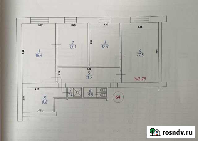 4-комнатная квартира, 86 м², 4/5 эт. на продажу в Магадане Магадан - изображение 1