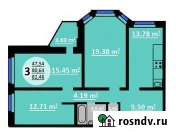3-комнатная квартира, 82 м², 10/17 эт. на продажу в Липецке Липецк - изображение 1