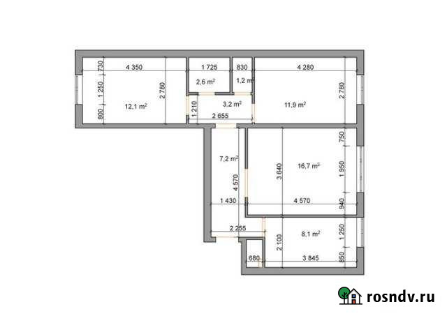 3-комнатная квартира, 64 м², 2/5 эт. на продажу в Дубне Тульской области Дубна - изображение 1