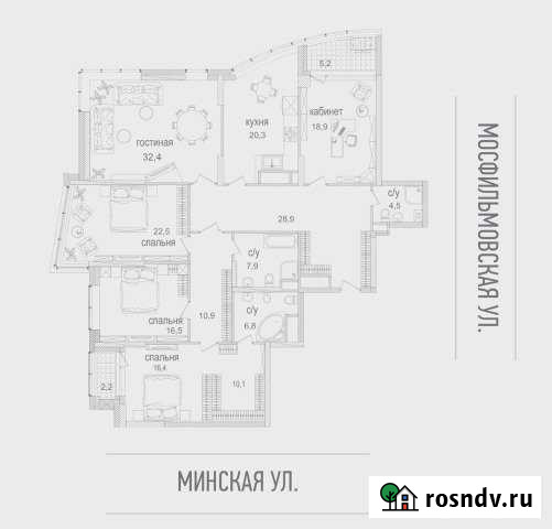 5-комнатная квартира, 203 м², 10/39 эт. на продажу в Москве Москва - изображение 1