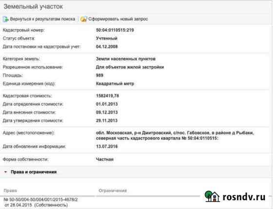 Участок ИЖС 10 сот. на продажу в Лобне Лобня