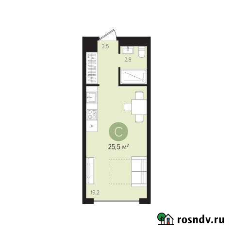 Квартира-студия, 25 м², 3/16 эт. на продажу в Екатеринбурге Екатеринбург - изображение 1