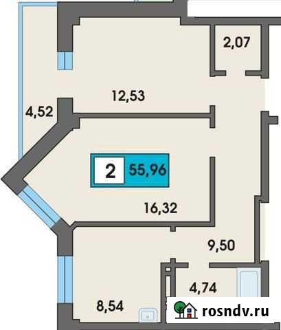 2-комнатная квартира, 56 м², 4/10 эт. на продажу в Сосновоборске Красноярского края Сосновоборск - изображение 1