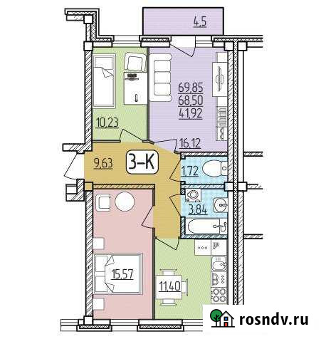 3-комнатная квартира, 69 м², 8/9 эт. на продажу в Улан-Удэ Улан-Удэ - изображение 1