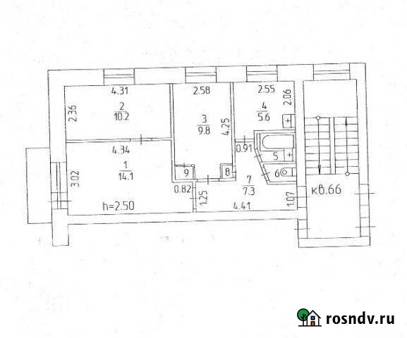 3-комнатная квартира, 51 м², 4/5 эт. на продажу в Звездном Звездный - изображение 1