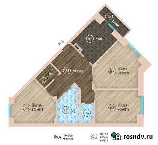 3-комнатная квартира, 87 м², 2/16 эт. на продажу в Чите Чита