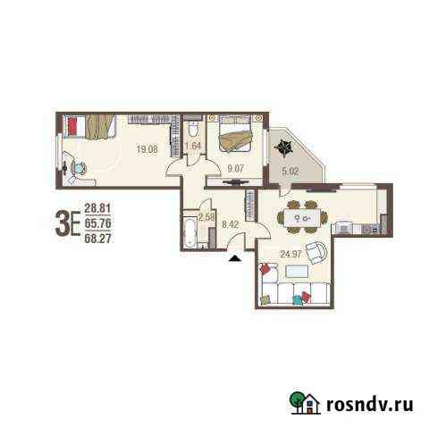 3-комнатная квартира, 68 м², 6/10 эт. на продажу в Курске Курск