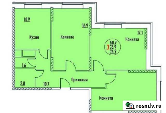 3-комнатная квартира, 76 м², 1/17 эт. на продажу в Дмитрове Дмитров - изображение 1