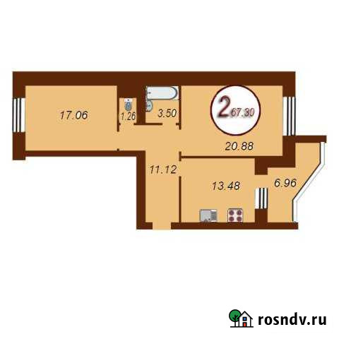 2-комнатная квартира, 68 м², 9/10 эт. на продажу в Тобольске Тобольск - изображение 1