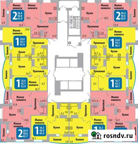 2-комнатная квартира, 59 м², 13/17 эт. на продажу в Чебоксарах Чебоксары - изображение 1