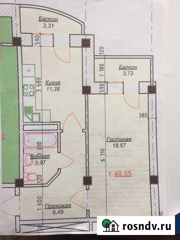1-комнатная квартира, 49 м², 2/10 эт. на продажу в Каспийске Каспийск - изображение 1