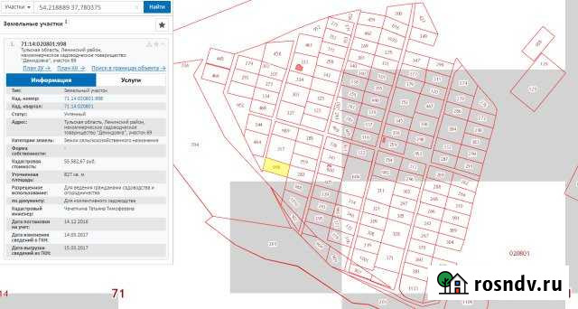 Участок СНТ, ДНП 8 сот. на продажу в Туле Тула - изображение 1