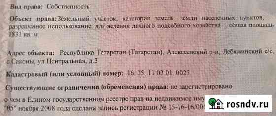 Участок ИЖС 18 сот. на продажу в Алексеевском Алексеевское