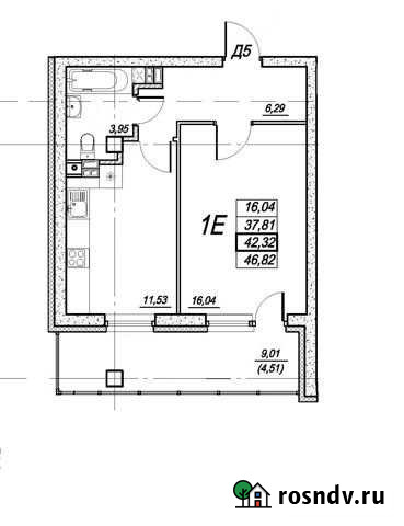 1-комнатная квартира, 42 м², 3/5 эт. на продажу в Исети Исеть - изображение 1