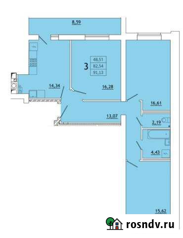 3-комнатная квартира, 91 м², 5/10 эт. на продажу в Смоленске Смоленск - изображение 1