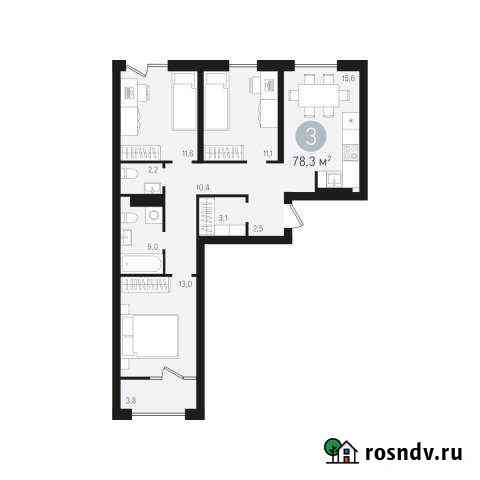 3-комнатная квартира, 78 м², 5/8 эт. на продажу в Сургуте Сургут