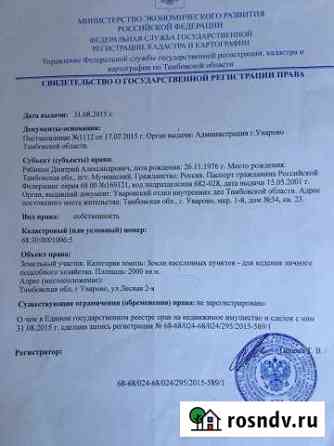 Участок ИЖС 20 сот. на продажу в Уварово Уварово