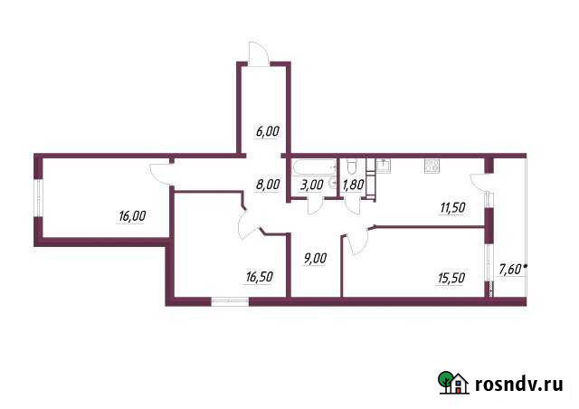 3-комнатная квартира, 91 м², 4/16 эт. на продажу в Петрозаводске Петрозаводск - изображение 1