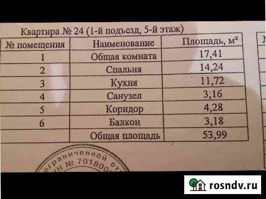 2-комнатная квартира, 54 м², 5/5 эт. на продажу в Томске Томск