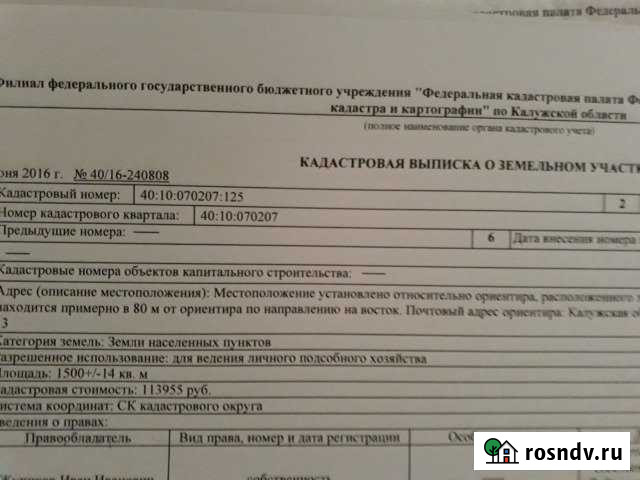 Участок ИЖС 15 сот. на продажу в Козельске Козельск - изображение 1