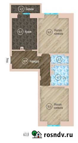 2-комнатная квартира, 65 м², 1/16 эт. на продажу в Чите Чита - изображение 1