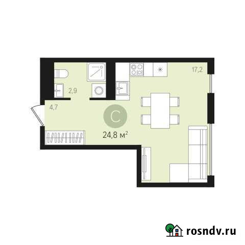 Квартира-студия, 24 м², 3/9 эт. на продажу в Екатеринбурге Екатеринбург - изображение 1