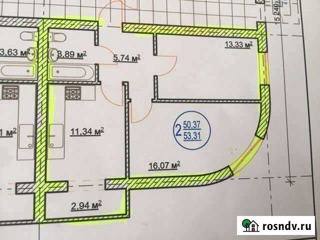 2-комнатная квартира, 53 м², 1/3 эт. на продажу в Горячем Ключе Горячий Ключ - изображение 1