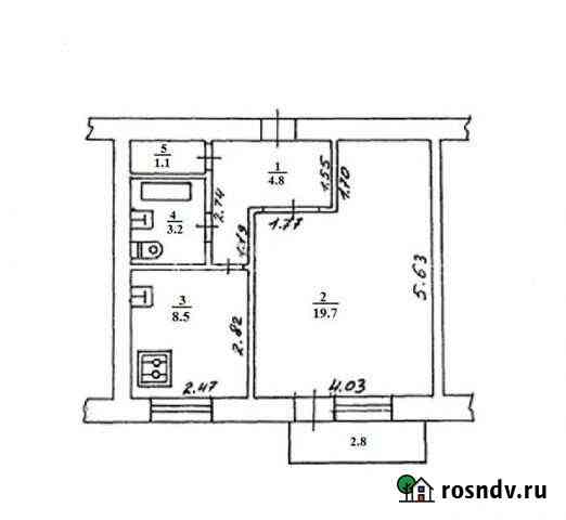 1-комнатная квартира, 36 м², 2/5 эт. в аренду на длительный срок в Мичуринске Мичуринск