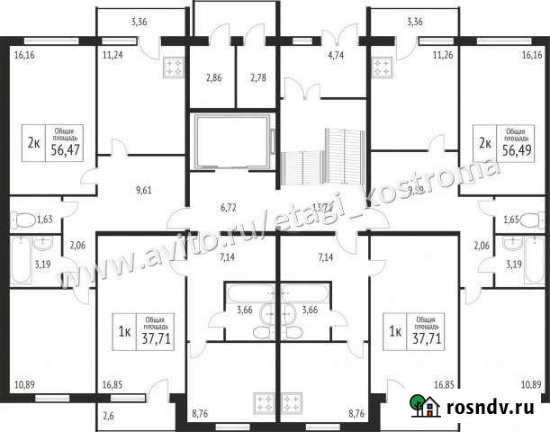 2-комнатная квартира, 56 м², 1/9 эт. на продажу в Костроме Кострома - изображение 1