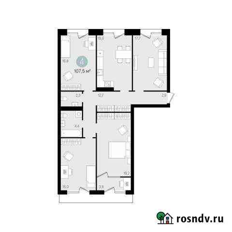 4-комнатная квартира, 111 м², 2/5 эт. на продажу в Новосибирске Новосибирск